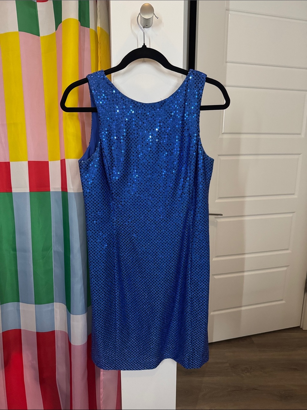Sleeveless Sequin Mini Dress in Blue